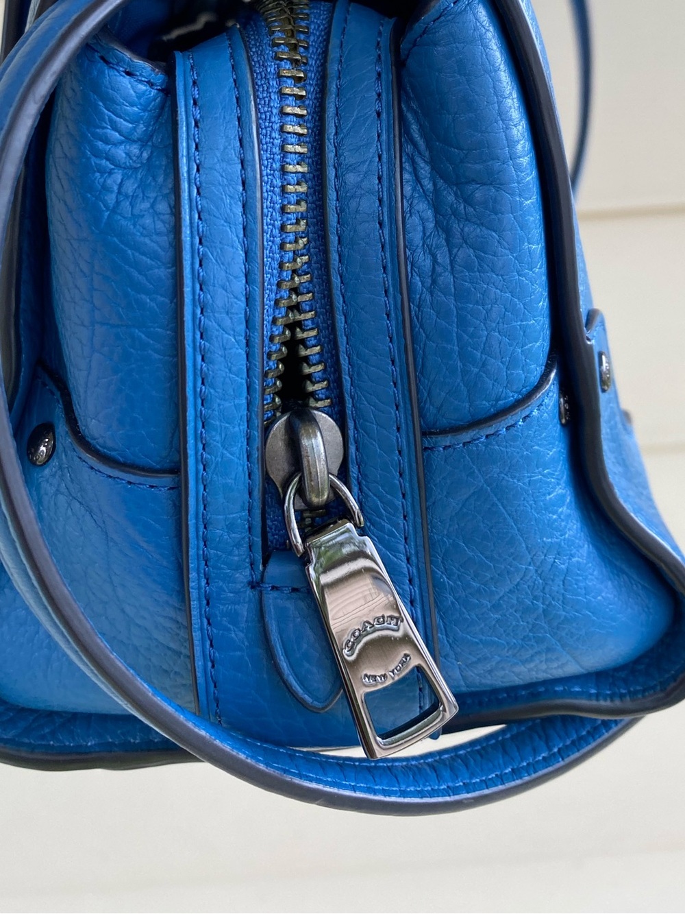 Coach 37779 Small Mercer 24 Cobalt Blue Triple Compartment Crossbody w/Turn Lock - Picture 7 of 16
